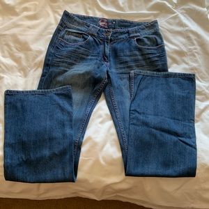Carling Jeans bell bottom pink stitching size 38
